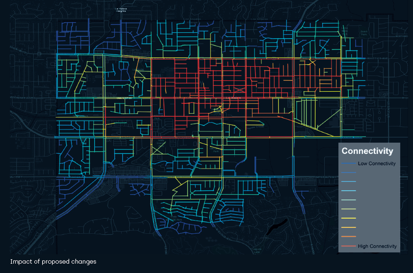 Impact of proposed changes in La Habra heatmap